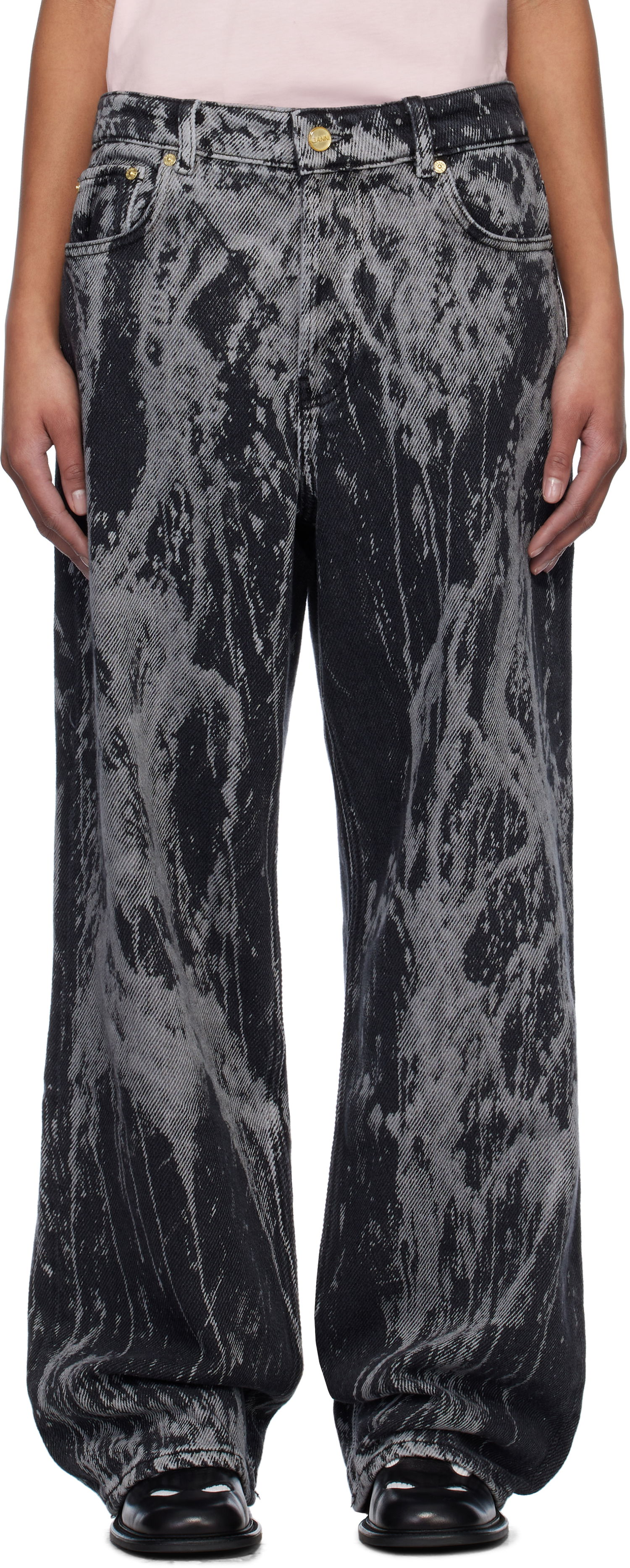 Дънки GANNI Ganni Heavy Denim Izey Jeans Черно | J1595, 0