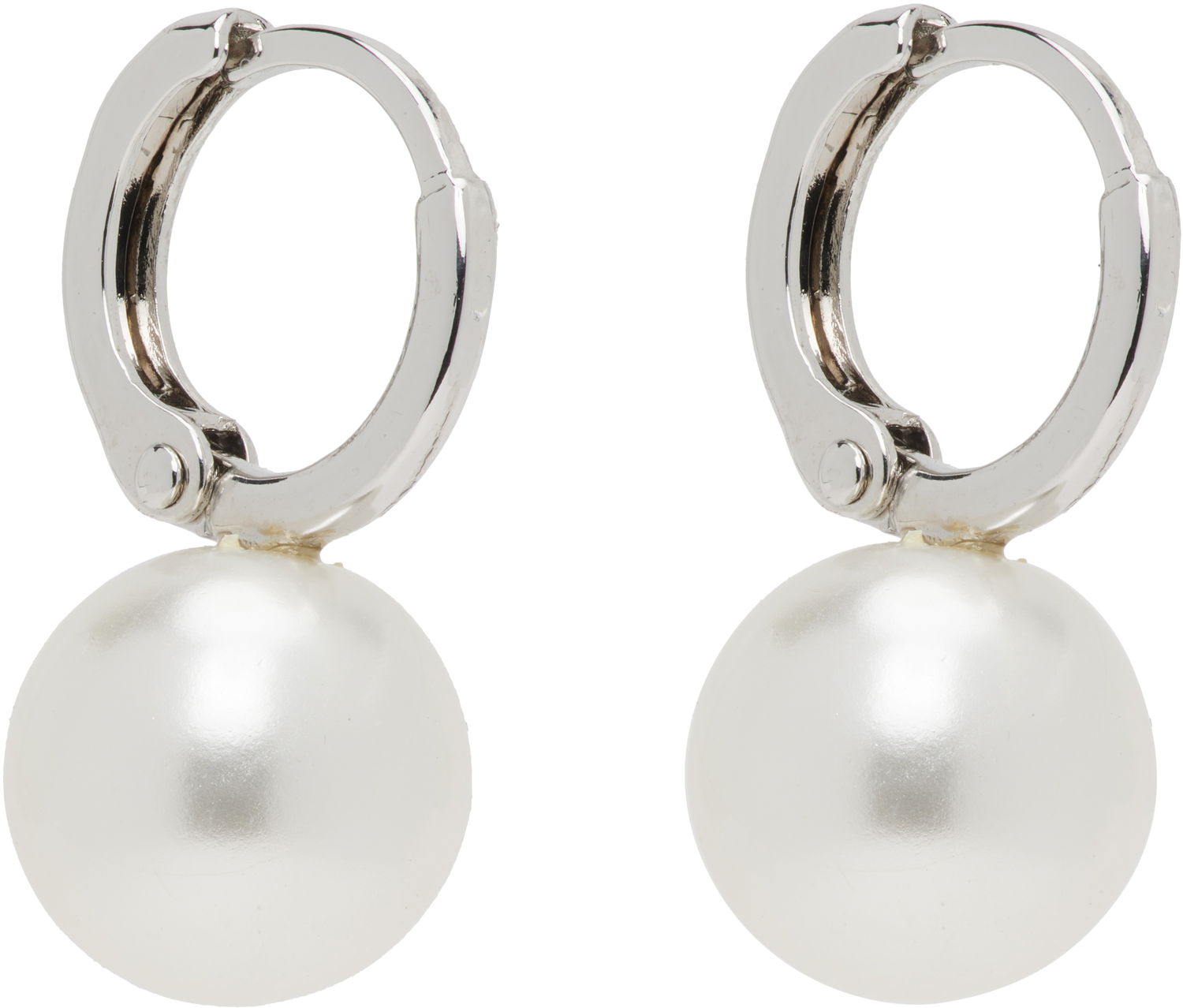 Обеци Simone Rocha Simone Rocha Small Pearl Hoop Earrings Бяло | ERG84 0904, 1