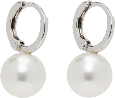 Обеци Simone Rocha Simone Rocha Small Pearl Hoop Earrings Бяло | ERG84 0904, 1