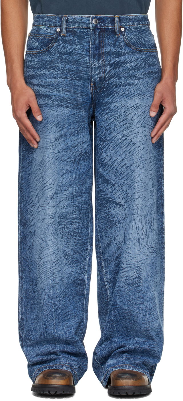 Relaxed Graphic Print Jeans