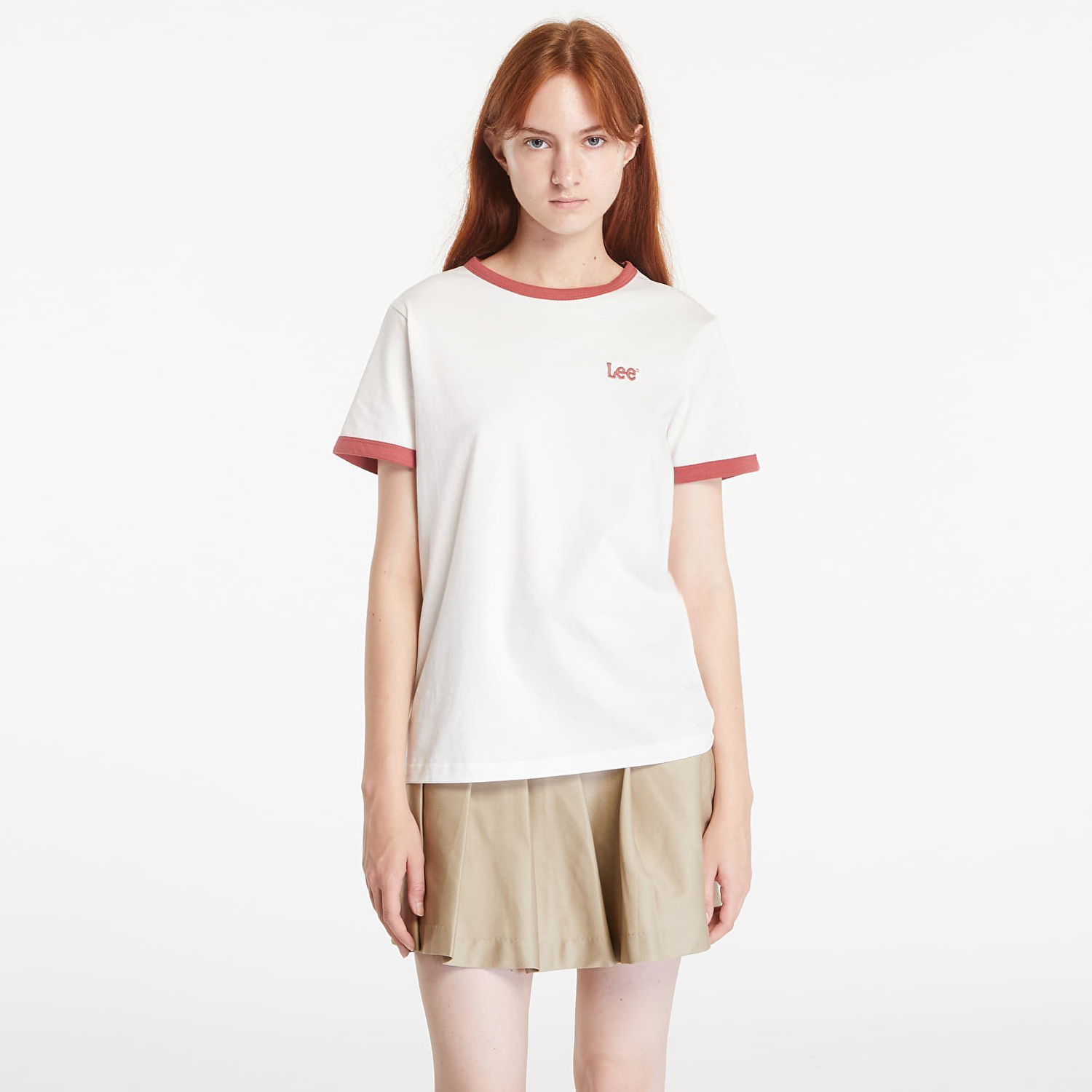 Тениска Lee Ringer Tee Ecru Бяло | 112355184, 0