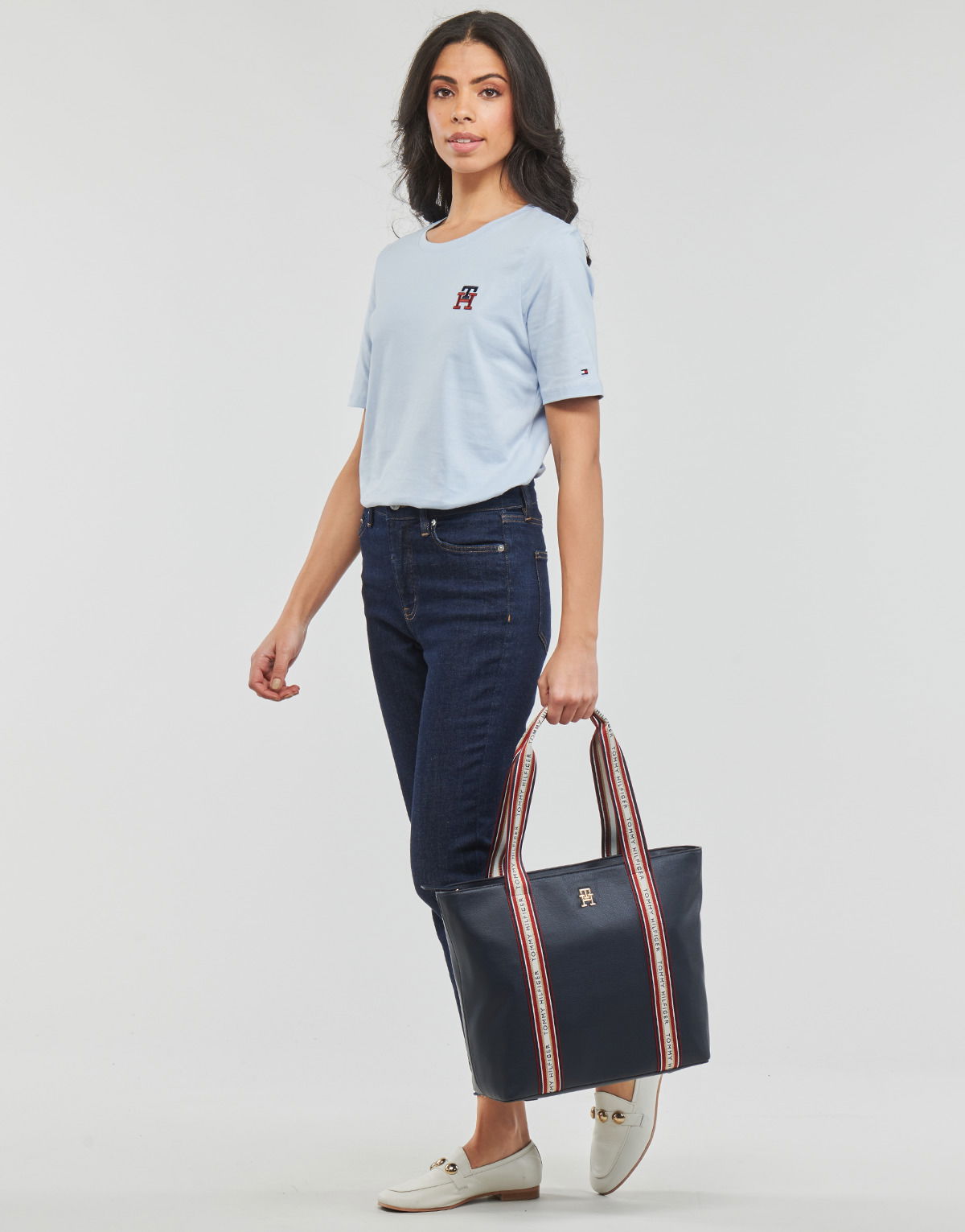 Тениска Tommy Hilfiger T shirt REG MONOGRAM EMB C-NK SS Синьо | WW0WW37433-C1O, 1