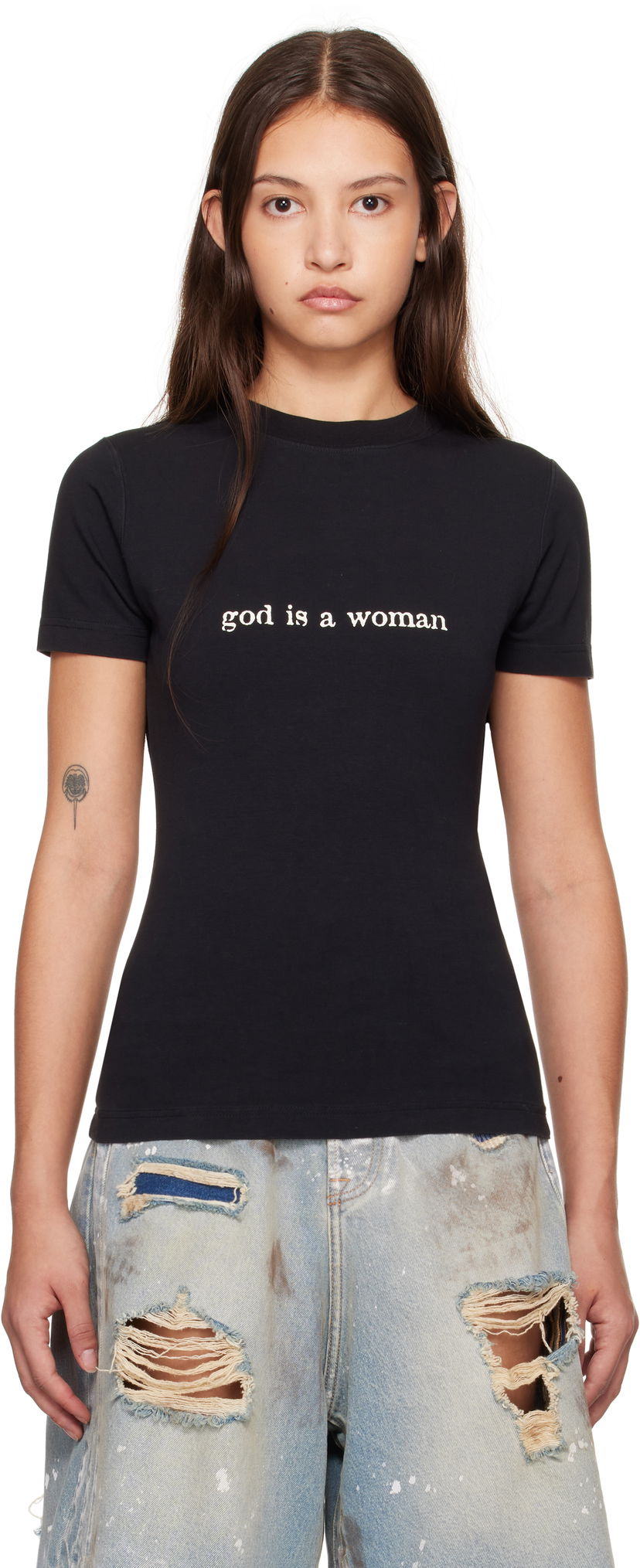 Тениска VETEMENTS 'God Is A Woman' Fitted T-Shirt Черно | WA66TR620B