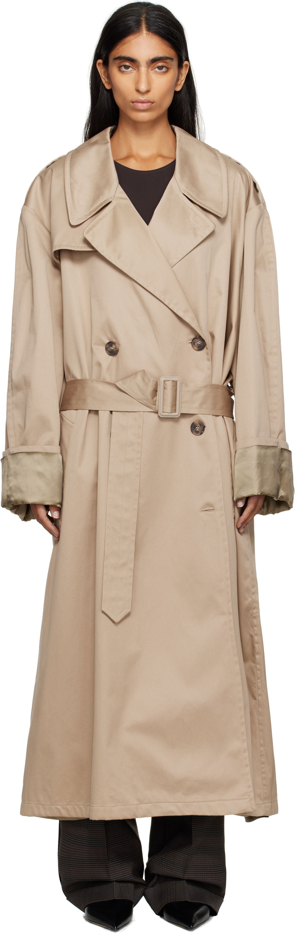 Тренчкот Maison Margiela MM6 Maison Margiela Cotton Trench Coat Бежово | S52AH0081 M35368, 0