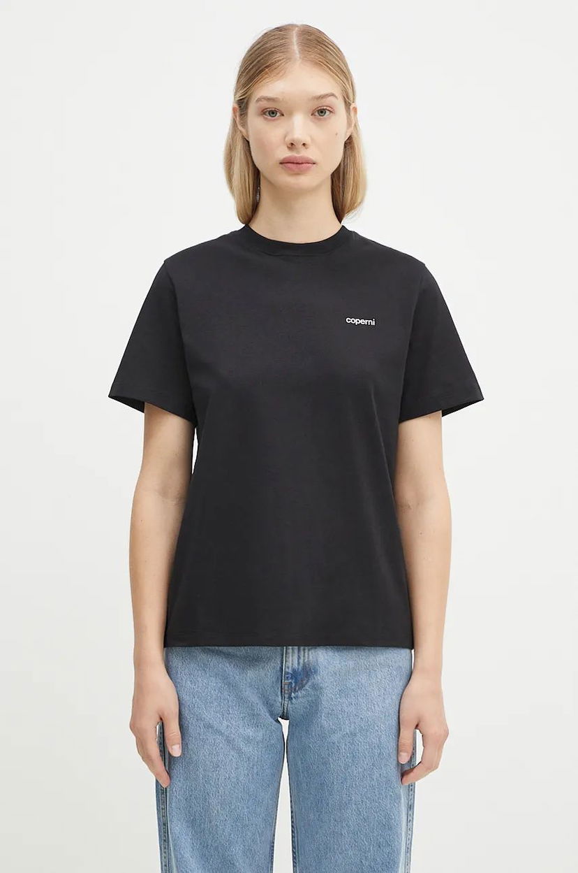 Тениска Coperni Boxy Logo T-Shirt Черно | COPJS03504