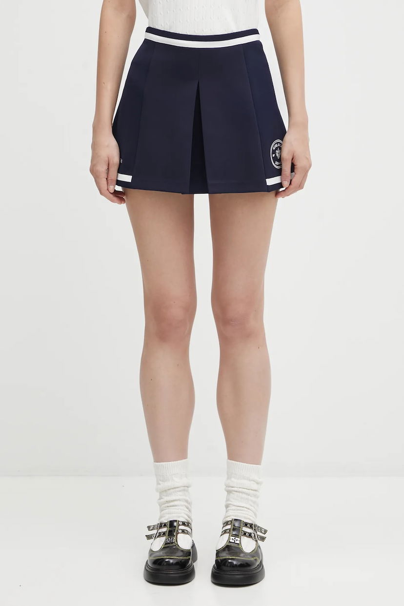 Пола Sporty & Rich Sporty & Rich Eden Crest Embroidered Mila Pleated Mini Skirt Тъмно синьо | SK01160666BL107