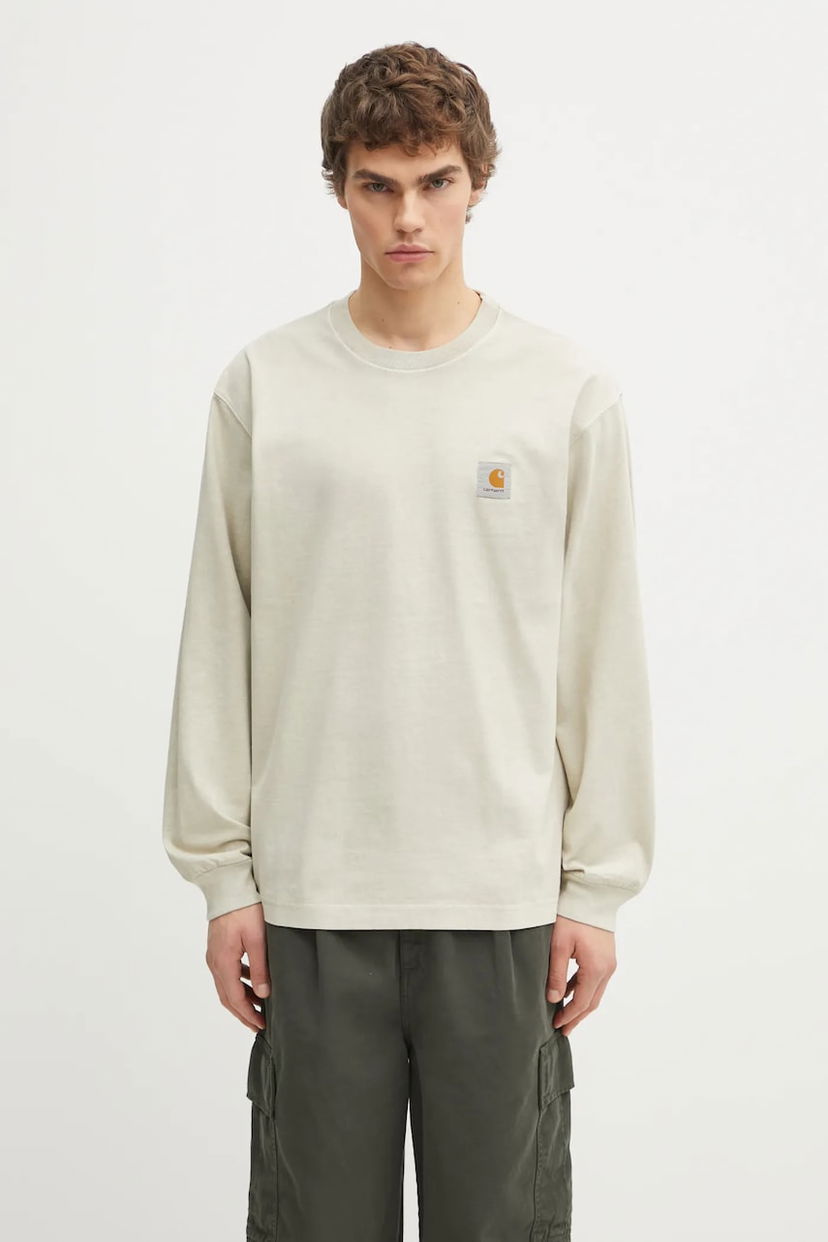 Тениска Carhartt WIP Long-Sleeve Vista T-Shirt Бежово | I030779.2LPGD