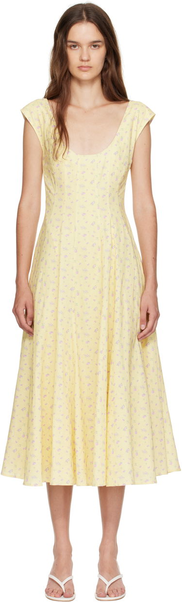 Pокля GUIZIO Guizio Leila Floral Midi Dress Жълто | P25404W085, 0