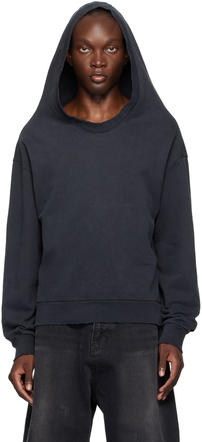 Суитчър We11done We11done Wide Neck Hoodie Черно | WD-TH2-24-801-U-BK, 0