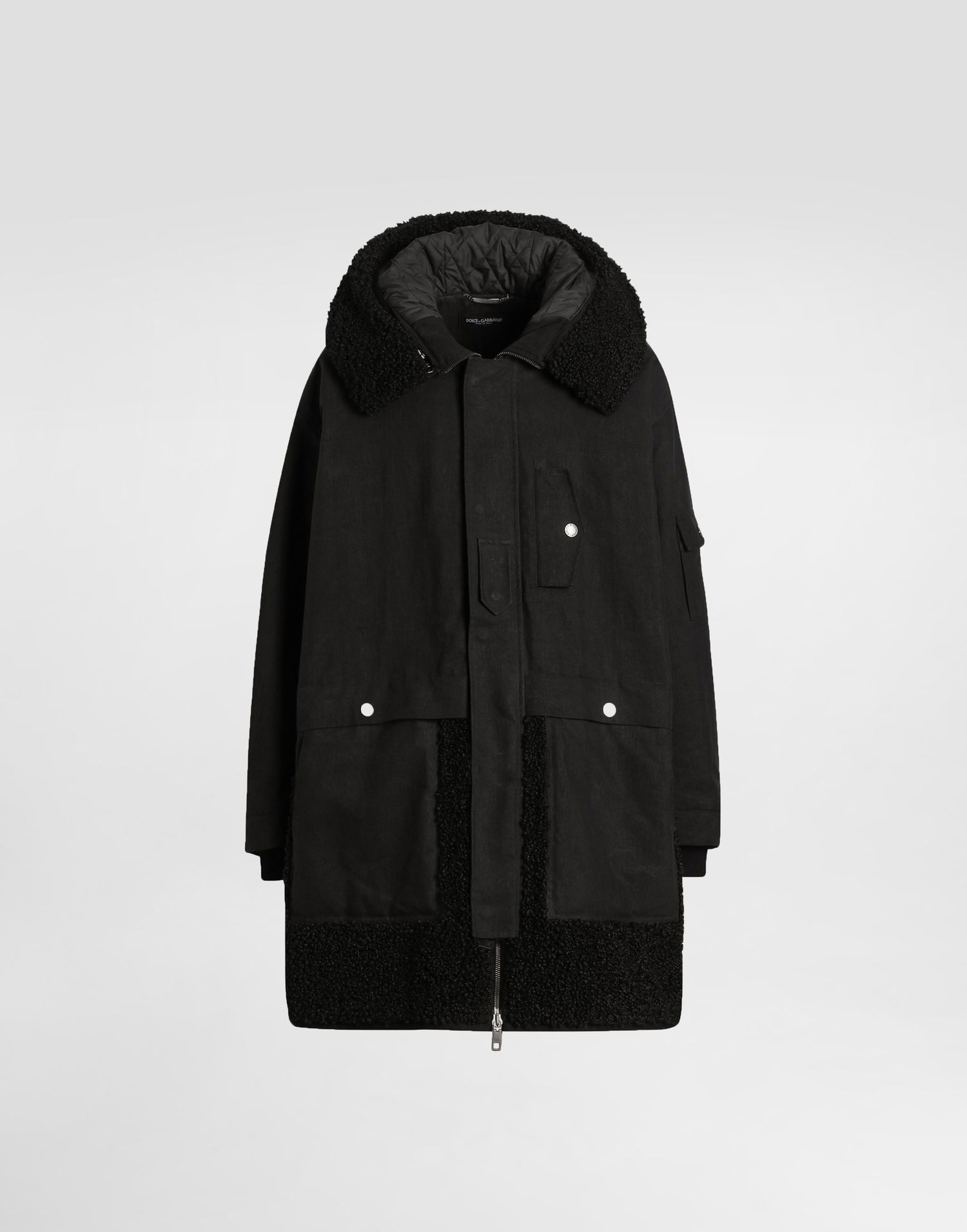 Парка Dolce & Gabbana Dolce & Gabbana Waxed Long Parka with Shearling Черно | G053WTHUMVUN0000, 0