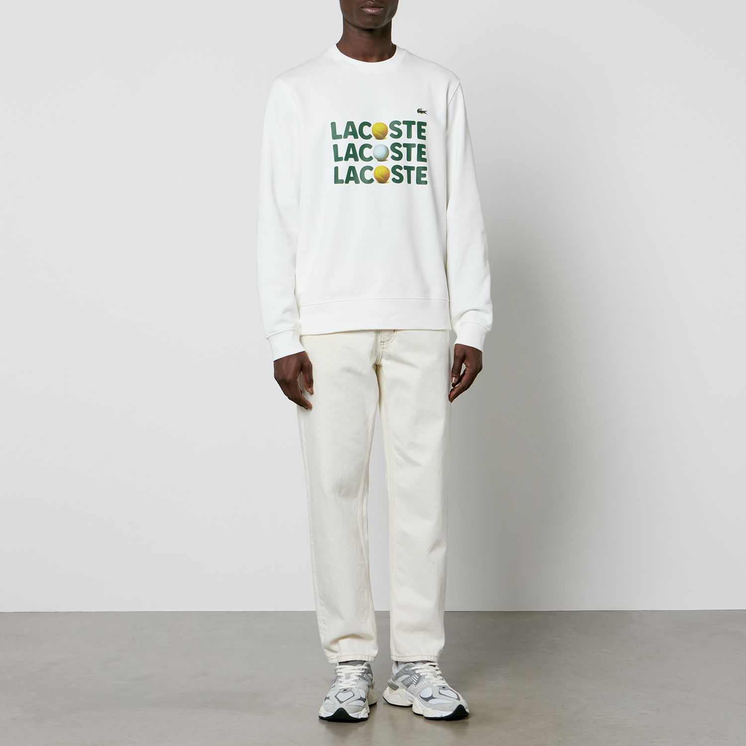 Суитчър Lacoste Vintage Ad Loopback Cotton-Jersey Бяло | SH7421-70V, 0