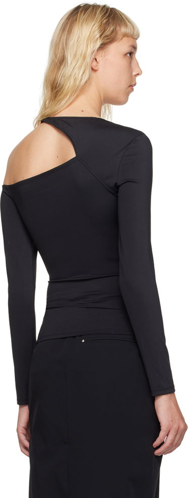 Тениска HELIOT EMIL One Shoulder Long Sleeve T-Shirt Черно | HE_W_13_026_P04_BLK01, 2