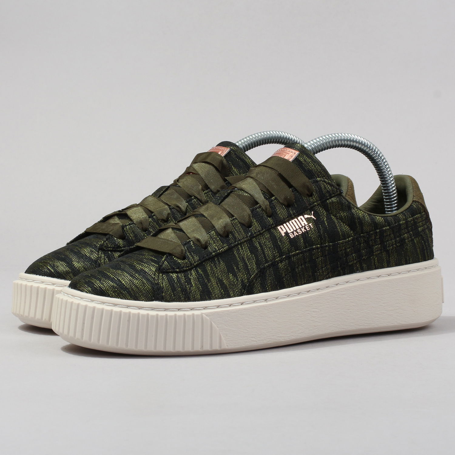 Кецове и обувки Puma Basket Platform VR Wn's olive night - olive night Зелено | 364092 01, 0