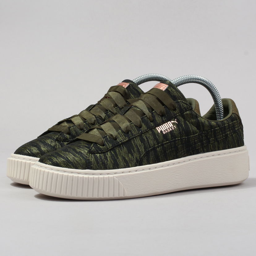 Кецове и обувки Puma Basket Platform VR Wn's olive night - olive night Зелено | 364092 01