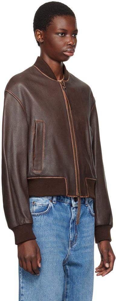 Weekend Max Mara Nappa Leather Bomber Jacket, 1