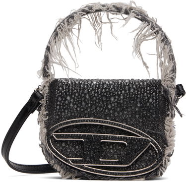 Чанта през рамо Diesel Diesel 1DR XS Fringed Denim Crossbody Bag Черно | X08709 P6804, 0