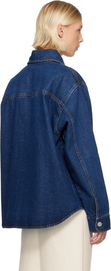 Риза AMI Cotton Ami de Coeur Denim Overshirt Синьо | H25UJK788.DE0104, 2