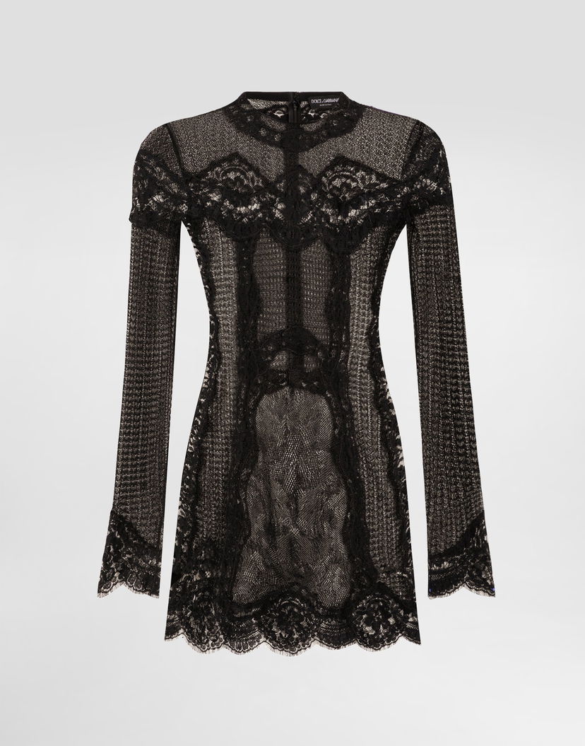 Pокля Dolce & Gabbana Dolce & Gabbana Knitted Lace Dress Черно | FXS53TJGMBSN0000