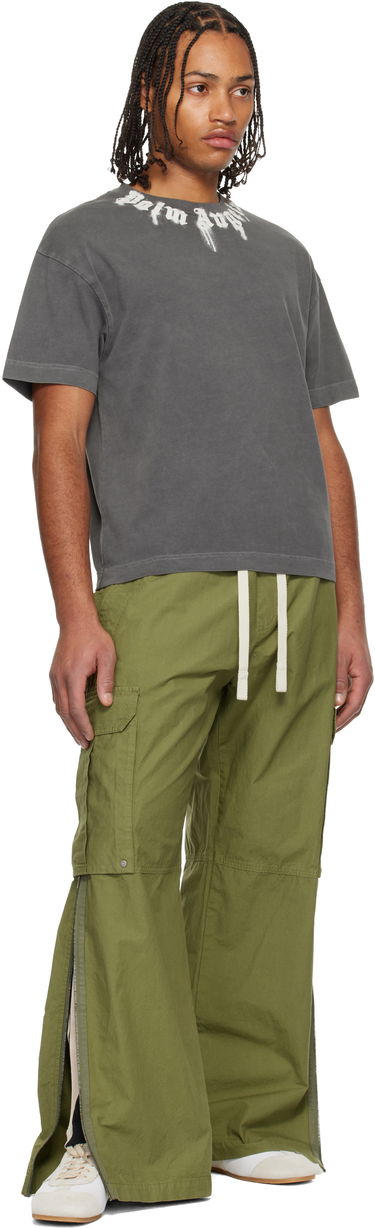 Тениска Palm Angels Palm Angels Neck Logo Regular T-shirt Сиво | PMAA109F25JER0090703, 3