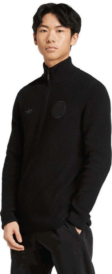 Пуловер adidas Originals Adidas DFB Deutschland Half-Zip Sweatshirt Черно | ji6778, 4