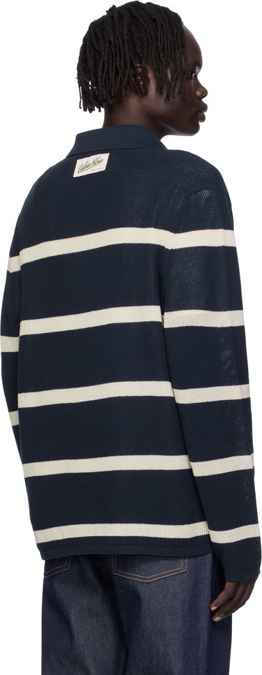 Поло тениска CALVIN KLEIN Calvin Klein Long Sleeve Striped Polo Тъмно синьо | 81B388G, 2