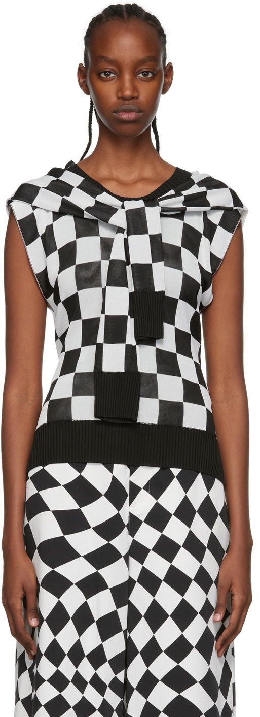 Потник Maison Margiela Checkerboard Print Viscose Knit Top Черно | S62HA0058 S17974, 0