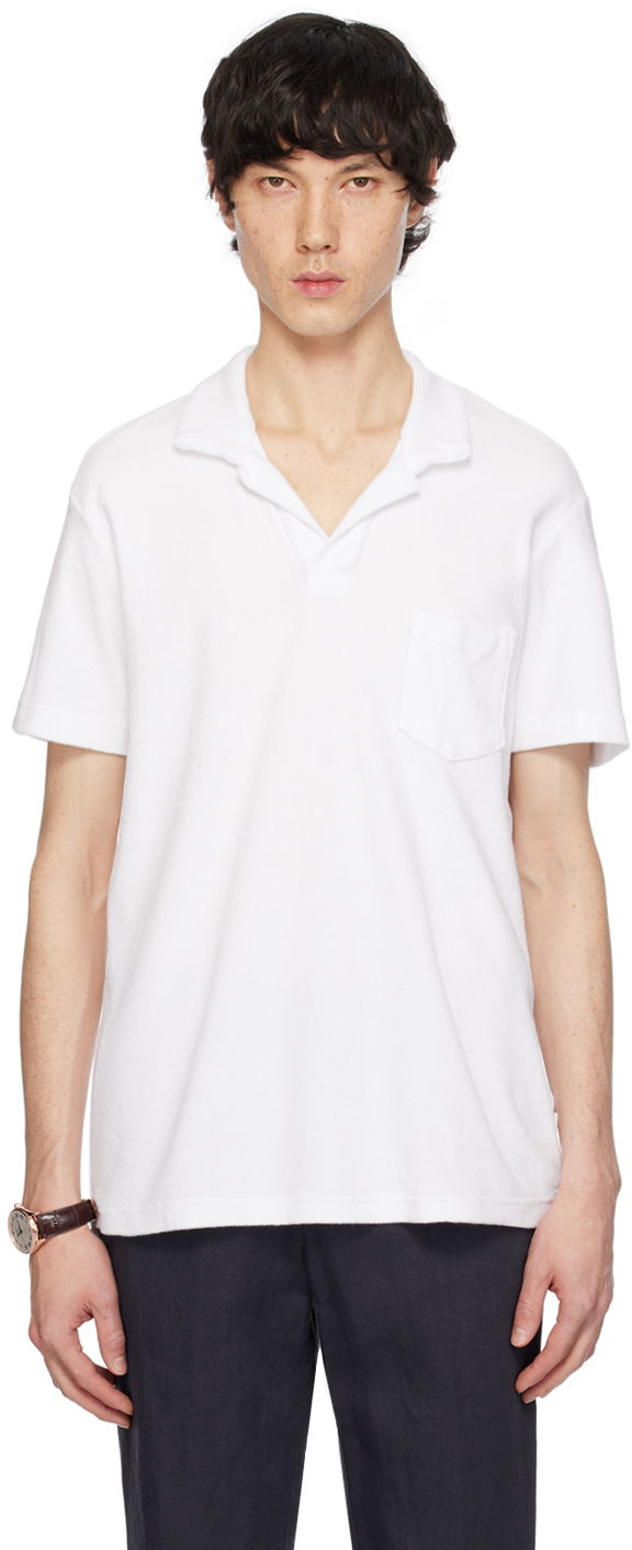Поло тениска Orlebar Brown Open Collar Polo Бяло | 250120, 0