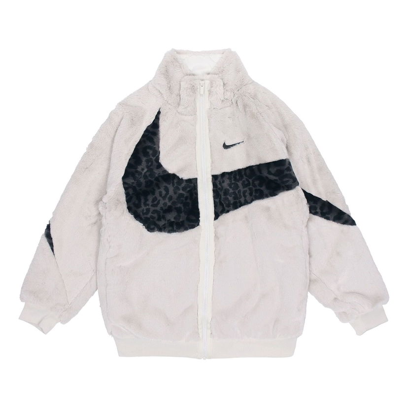 Яке бомбър Nike Sportswear Swoosh Faux Fur Jacket Бежово | DH6685-072