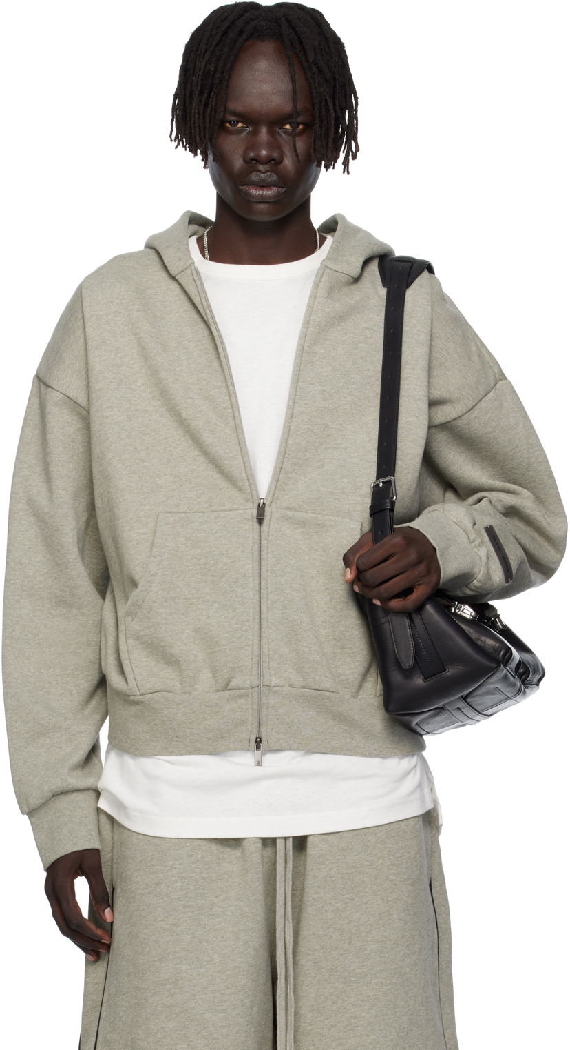 Суитчър Fear of God Fear of God ESSENTIALS Fleece Zip-Up Hoodie Сиво | 192SP254785F