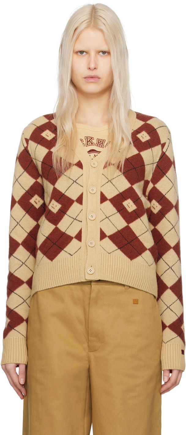 Пуловер Acne Studios Argyle Cardigan Кафяво | C60084-