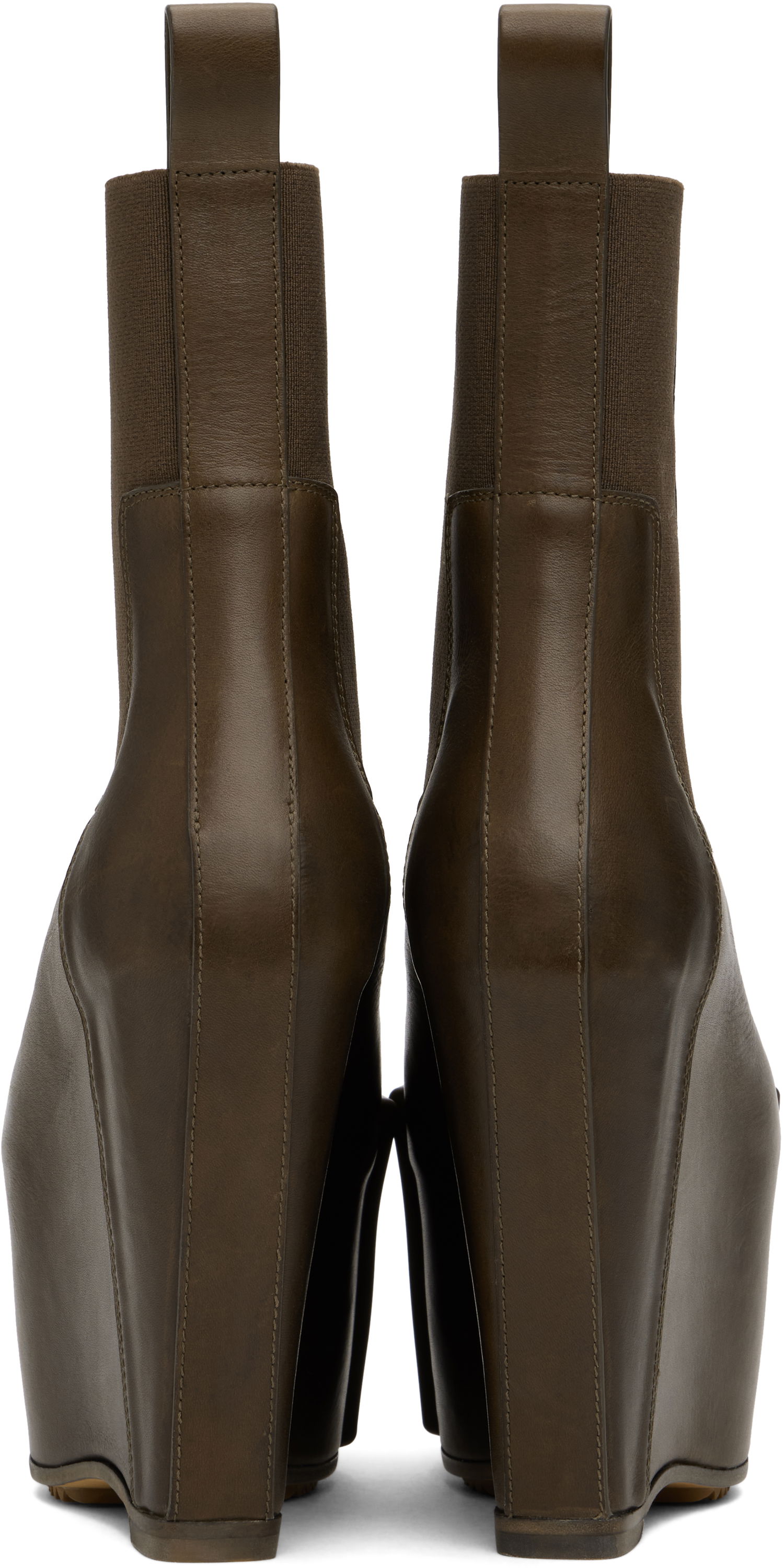 Облекло Rick Owens Rick Owens Porterville Grilled Wedge Beatle Chelsea Boots Кафяво | RO02D3848 LOOGR, 1