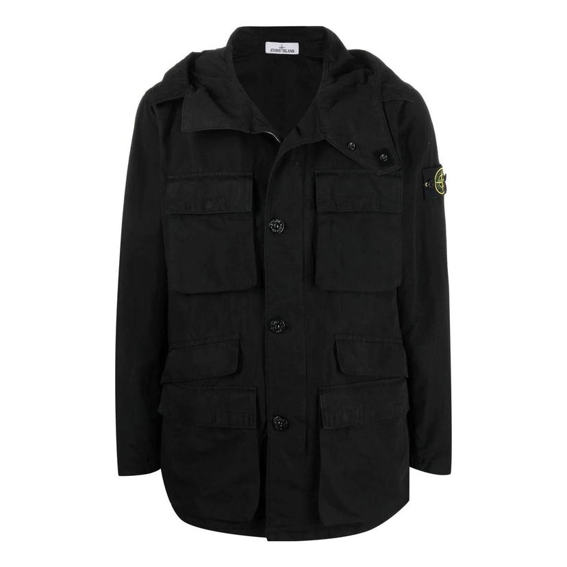 Парка Stone Island Dyed Field Jacket With Hood Черно | 761542306-V0029