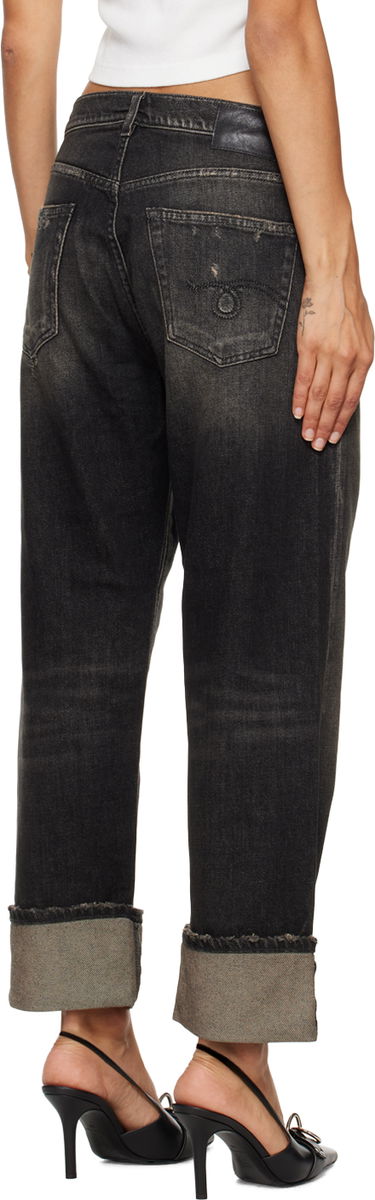 Дънки R13 R13 Cuffed X-Boyfriend Jeans Черно | R13WD111-D152C, 2