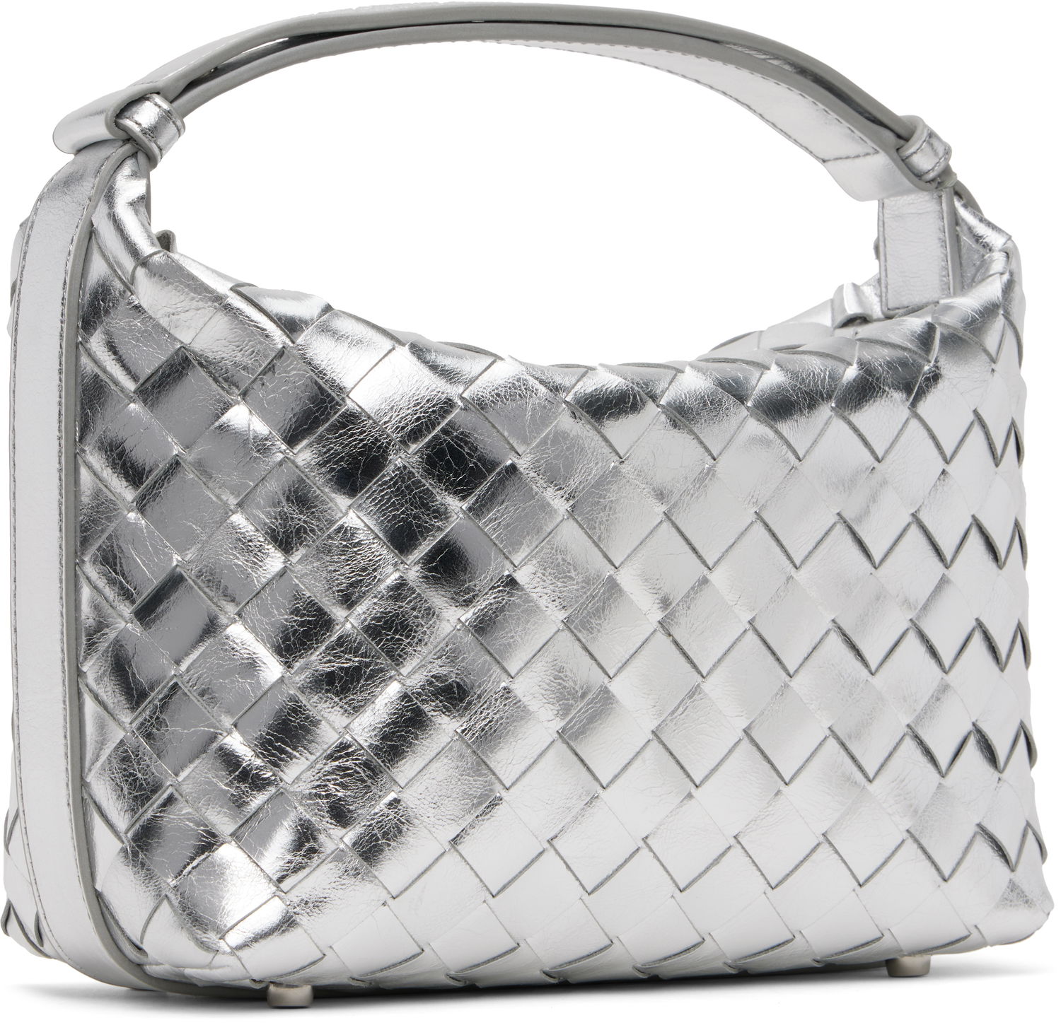 Дамска чанта Bottega Veneta Wallace Metallic Leather Shoulder Bag Металик | 754443 V4P11, 1