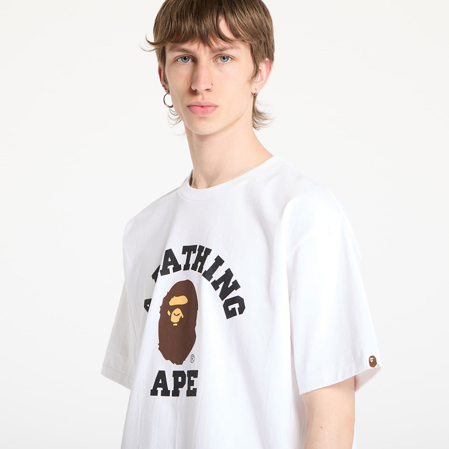 Тениска BAPE A BATHING APE College T-Shirt Бяло | 001TEL301001MWHT, 1
