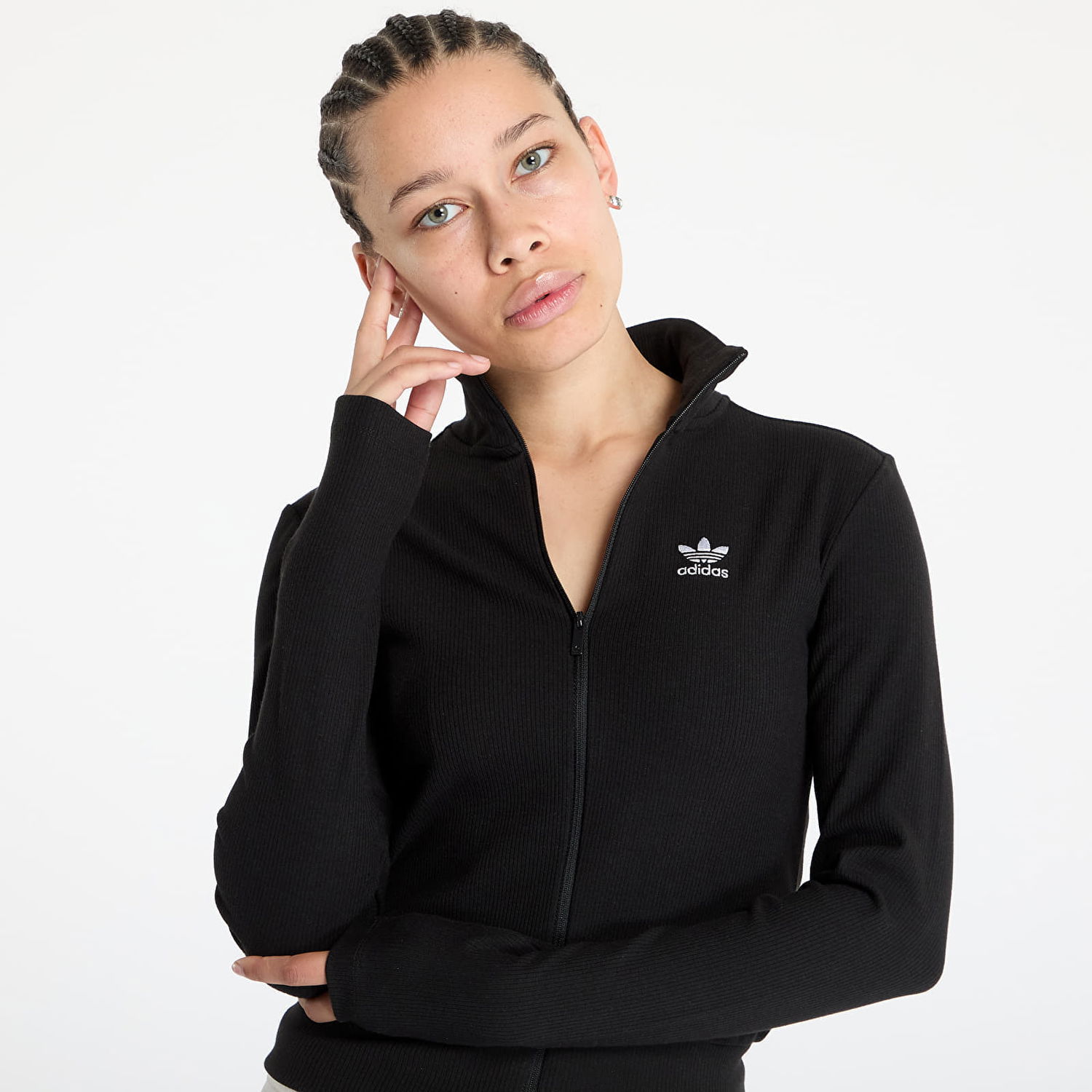 Яке adidas Originals Essentials Rib Full Zip Track Top Черно | JD5905, 1