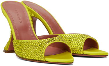 Аксесоари Amina Muaddi Amina Muaddi Caroline Crystal Heeled Sandals Жълто | CAROLINE CRYSTAL SLIPPER CL HEEL, 3