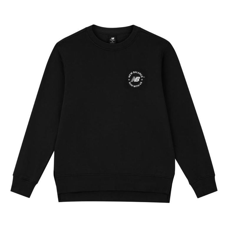 Суитчър New Balance Logo Pullover Sweatshirt Черно | AMT33343-BK, 0