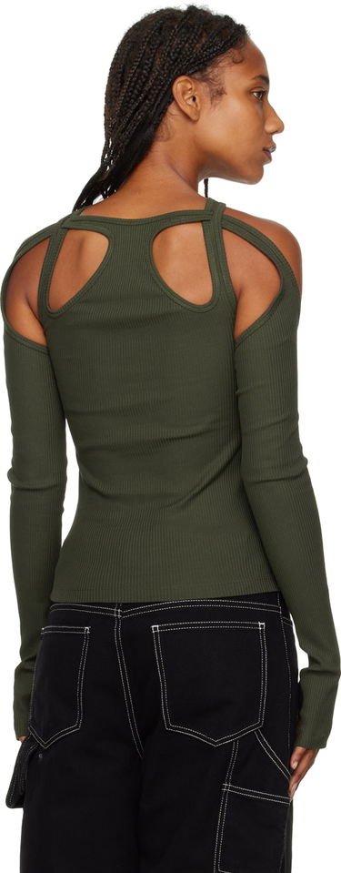 Тениска Dion Lee Loop Cutout Long Sleeve T-Shirt Зелено | C3074F22, 2