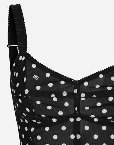 боди Dolce & Gabbana Polka-dot Marquisette Corset Minidress Черно | F6JJXTFSUBGHNZQW, 3