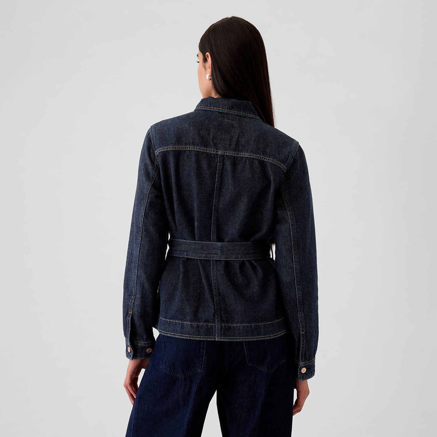 Яке GAP Jacket Belted Featherweight Jacket Dark Wash Indigo L Черно | 498988-00, 1