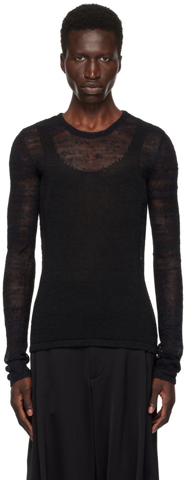 Пуловер Ann Demeulemeester Ann Demeulemeester Marten Ghost Knit Sweater Черно | 2401-M-KN13-KN039-099, 0