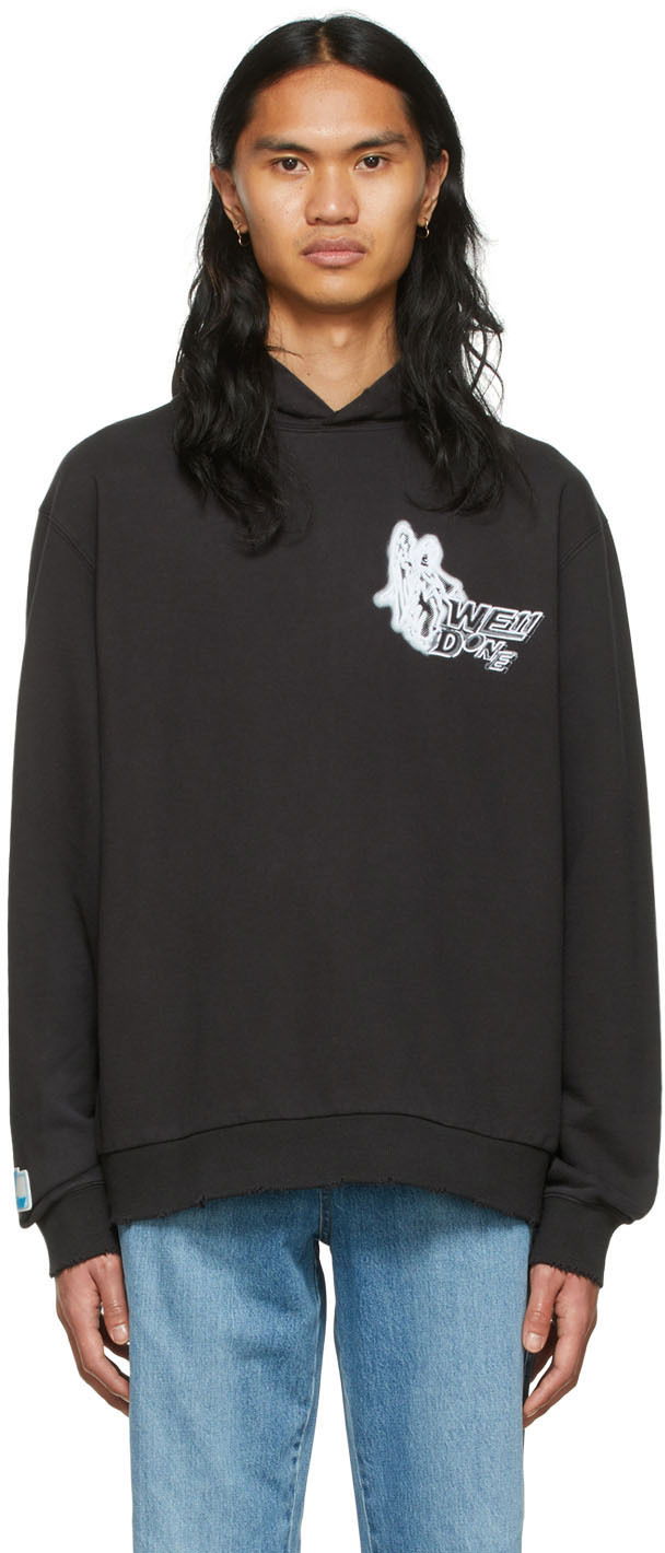 Суитчър We11done We11done Cotton Graphic Hoodie Черно | WD-TH1-22-549-U-BK, 0