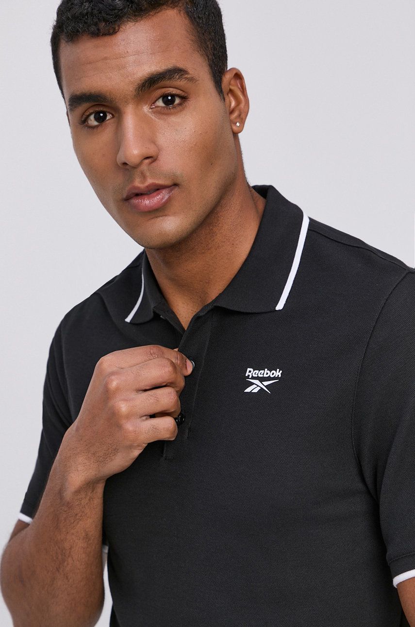 Поло тениска Reebok Reebok Men's Polo Shirt Черно | FP9173, 0