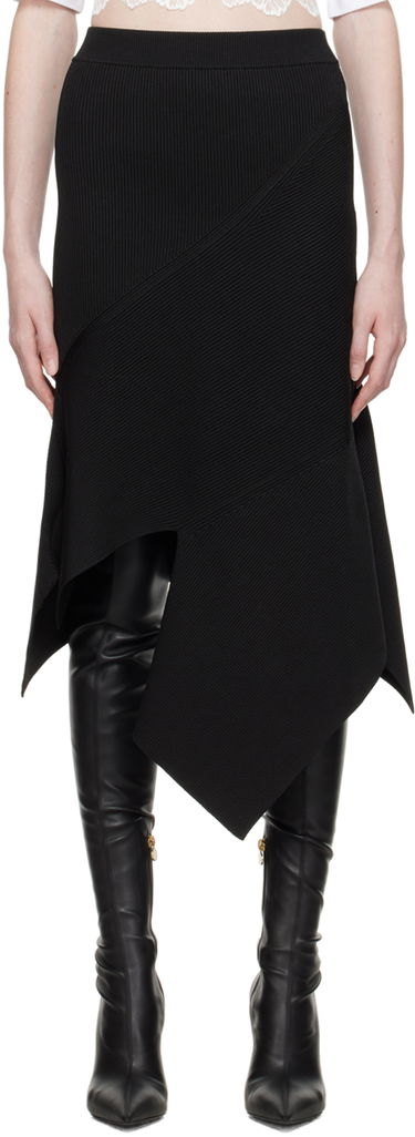 Пола Stella McCartney Stella McCartney Asymmetric Midi Knit Skirt Черно | 6K05093S2419, 0