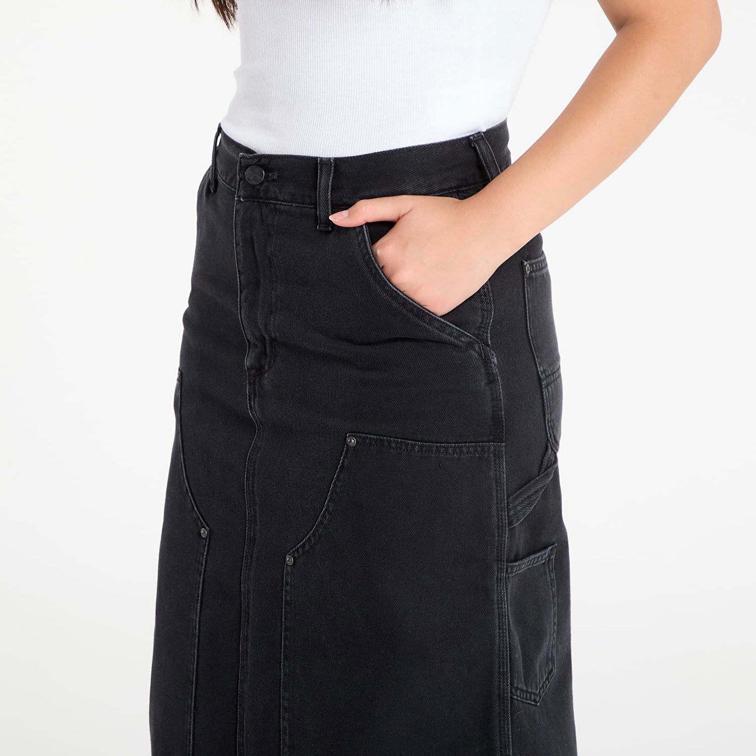 Пола Carhartt WIP Double Knee Stone Washed Skirt Черно | I035880.8906, 1