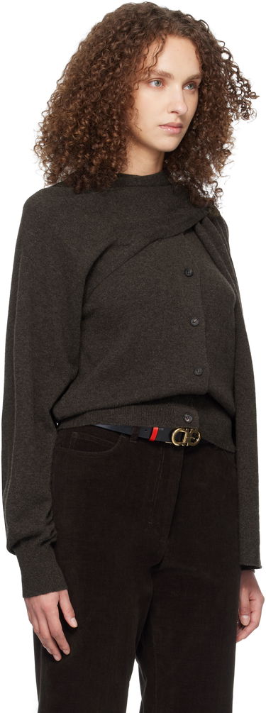 Пуловер FERRAGAMO Wrap Cardigan Кафяво | 785853, 1