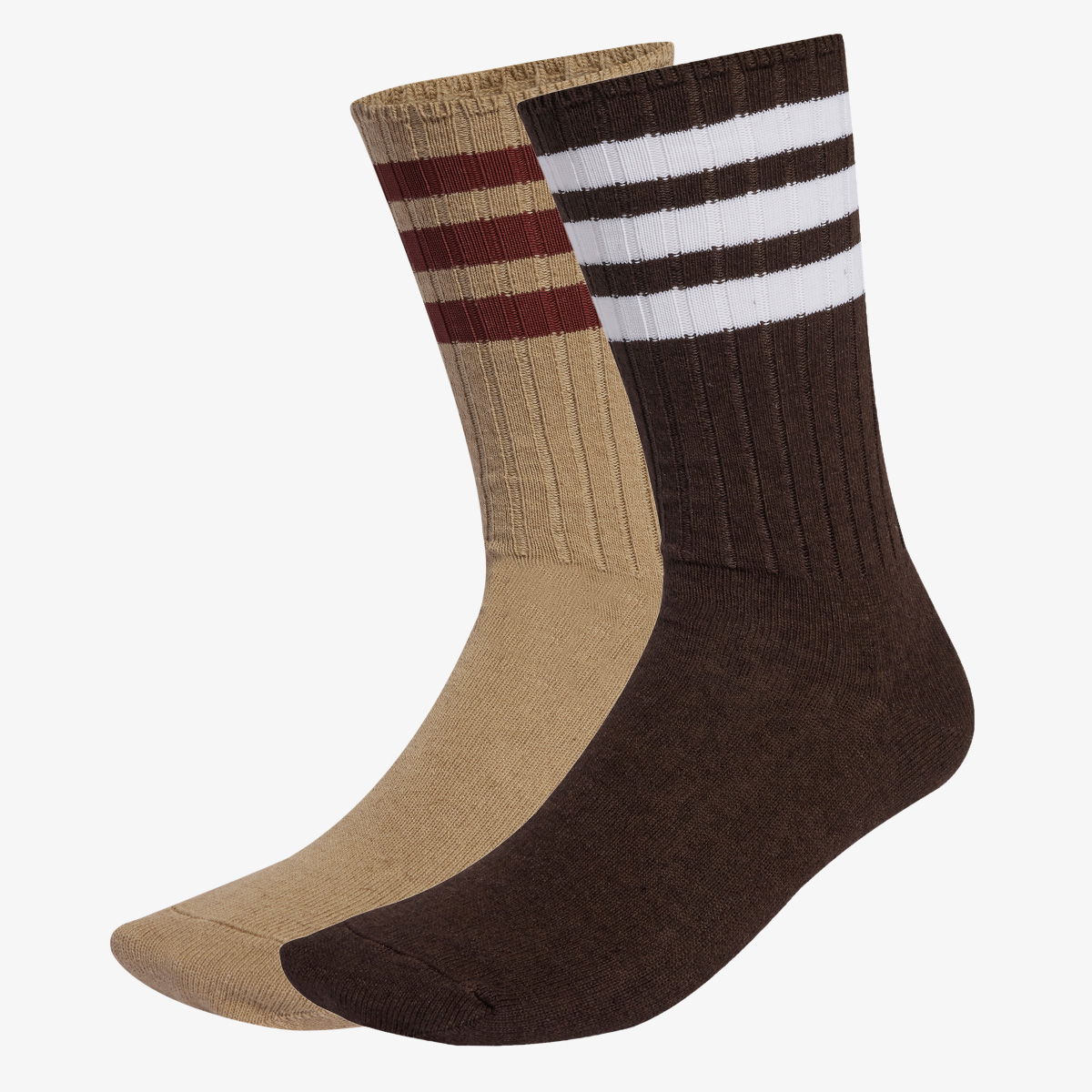 Чорапи adidas Performance Ribbed Crew Socks - 2 Pairs Кафяво | JX5201, 1