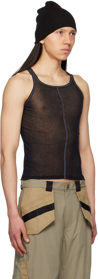 Потник Dion Lee Black Semi-Sheer Tank Top Черно | C3131S23, 3