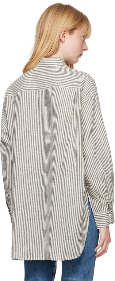 Риза rag & bone Ryan Striped Linen Shirt Бяло | WAW24PA0173817, 2